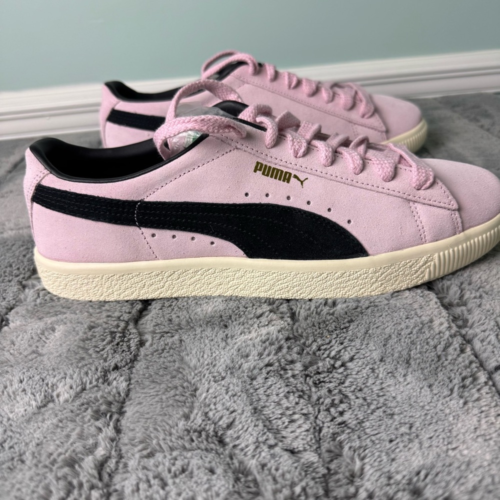 Puma Suede VTG Pearl Pink Black Frosted Ivory White Sneaker Trainer Men’s 10.5 - Picture 3 of 11